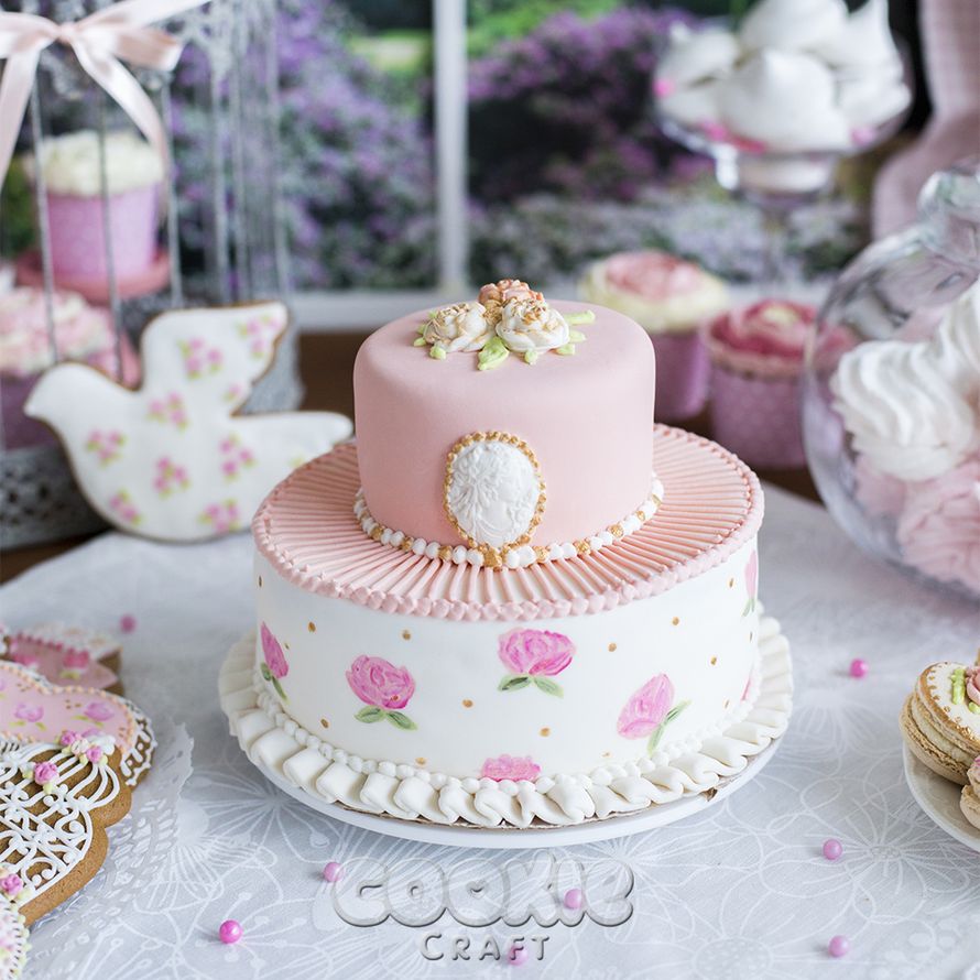 Свадебный торт в стиле шебби-шик - фото 9705620 Cookie craft - пряники и тортики ручной работы