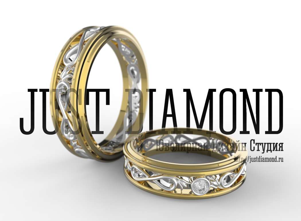 Обручальные кольца CELESTE, белое и лимонное золото, бриллианты - фото 4305449 The Just Diamond ювелирная дизайн-студия