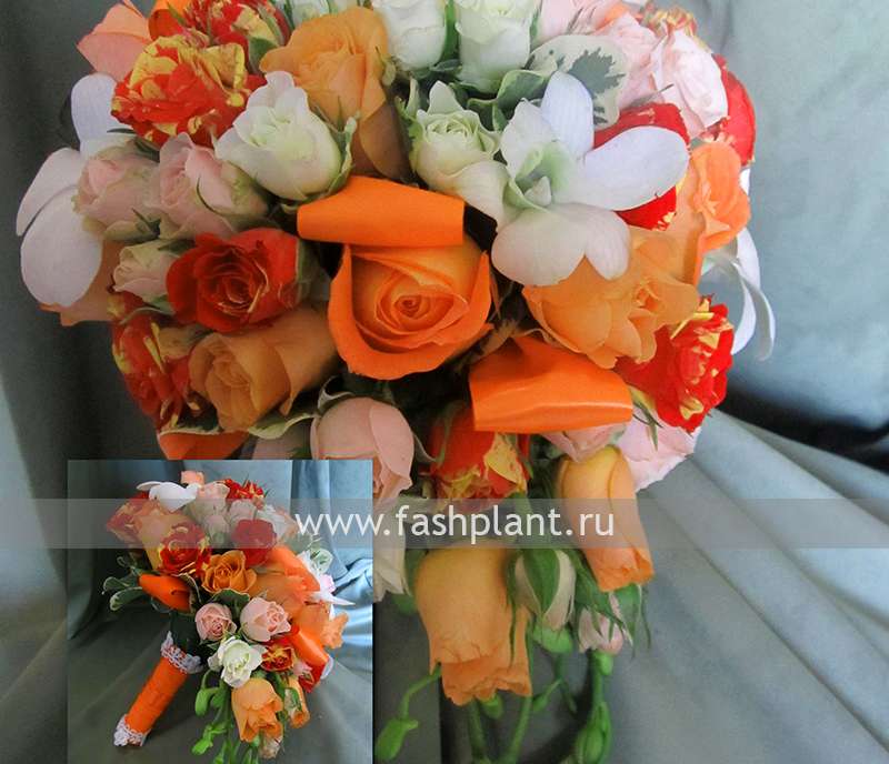 Свадебный букет "Оранжевый" - фото 4599947 Fashion plant студия цветов Ольги Колябиной