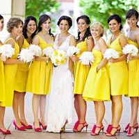 подружки невесты в желтом
