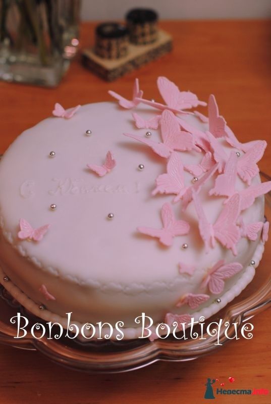 "Розовые бабочки" - фото 339594 Bonbons Boutigue - Свадебные торты