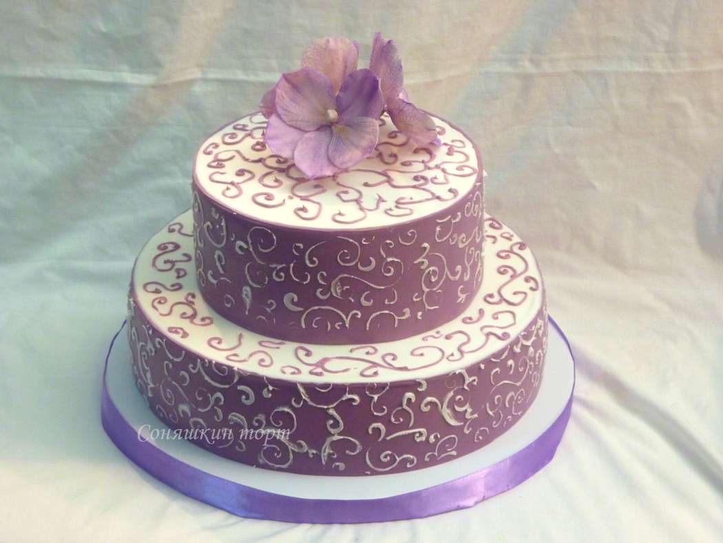 Свадебный торт " Вензеля и орхидеи Ванда" - фото 1299353 Кондитер Софья Кружнова