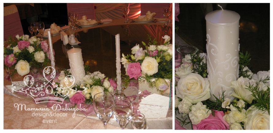 Украшение на стол молодых с зеркальными вазами - фото 6855352 Свадебный декоратор Татьяна Давыдова