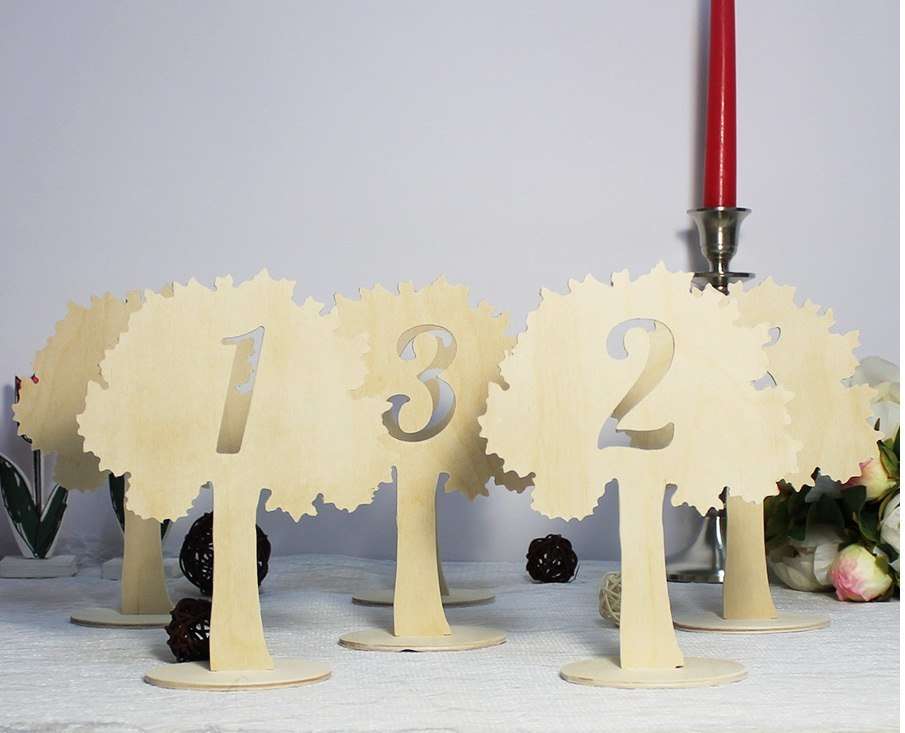Стильные номерки на стол в виде дерева с вырубленной цифрой.
Цвет может быть подобран для Вашего мероприятия. - фото 5690110 Аксессуары ручной работы  "Magic mood"
