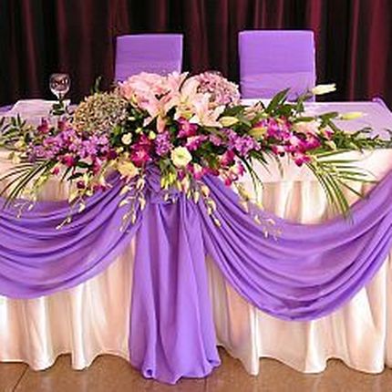 Оформление стола жениха и невесты