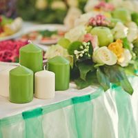 свечи, цветы, свадебное оформление стола, свадебное оформление, яблочная свадьба