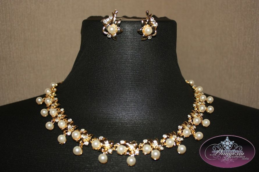 Ожерелье и серьги / Цена 650 руб - фото 7694334 Свадебный салон "Диадема"