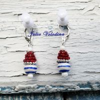 Серьги из дерева и бисера 