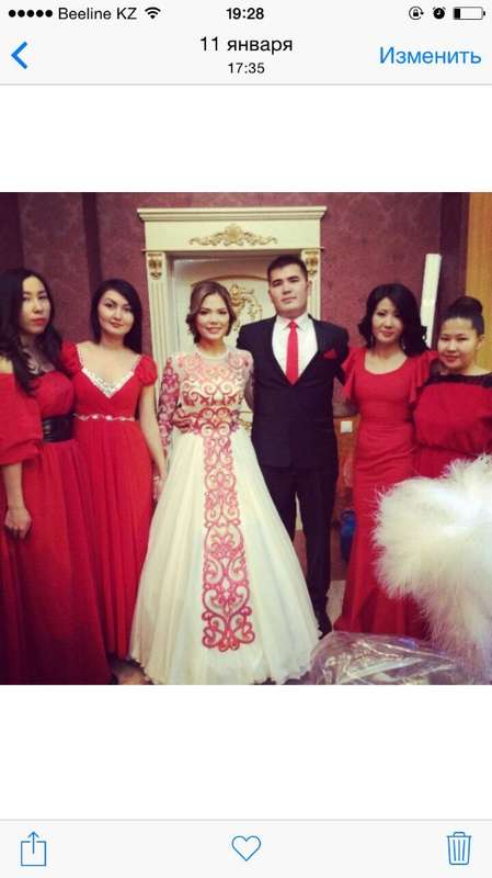 Казахское свадебное платье на кыз узату - фото 9051000 Салон казахских свадебных платьев Золотая пуговица