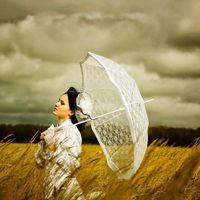 Свадебные кружевные зонты невесты