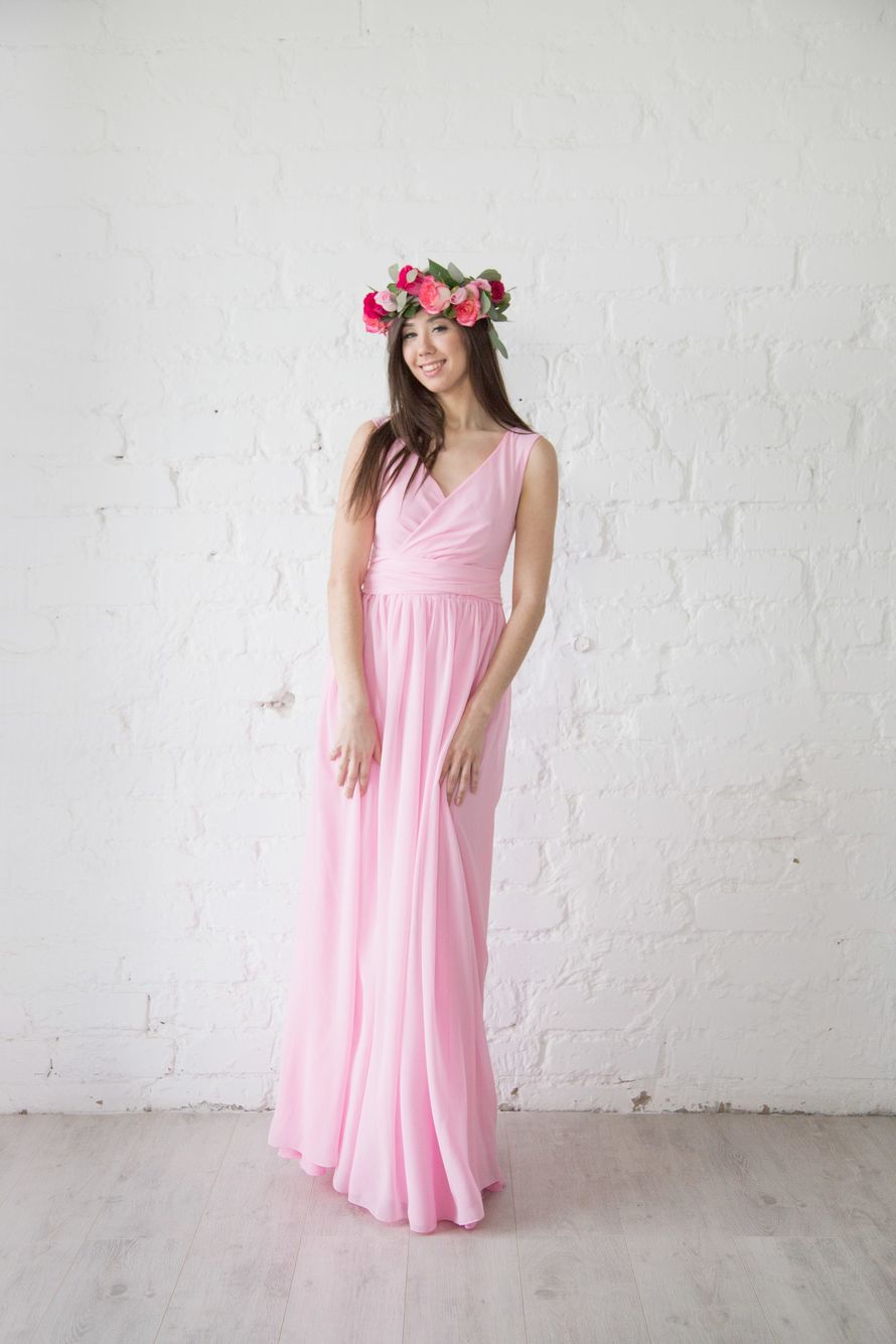 Платье Vena - розовый шифон