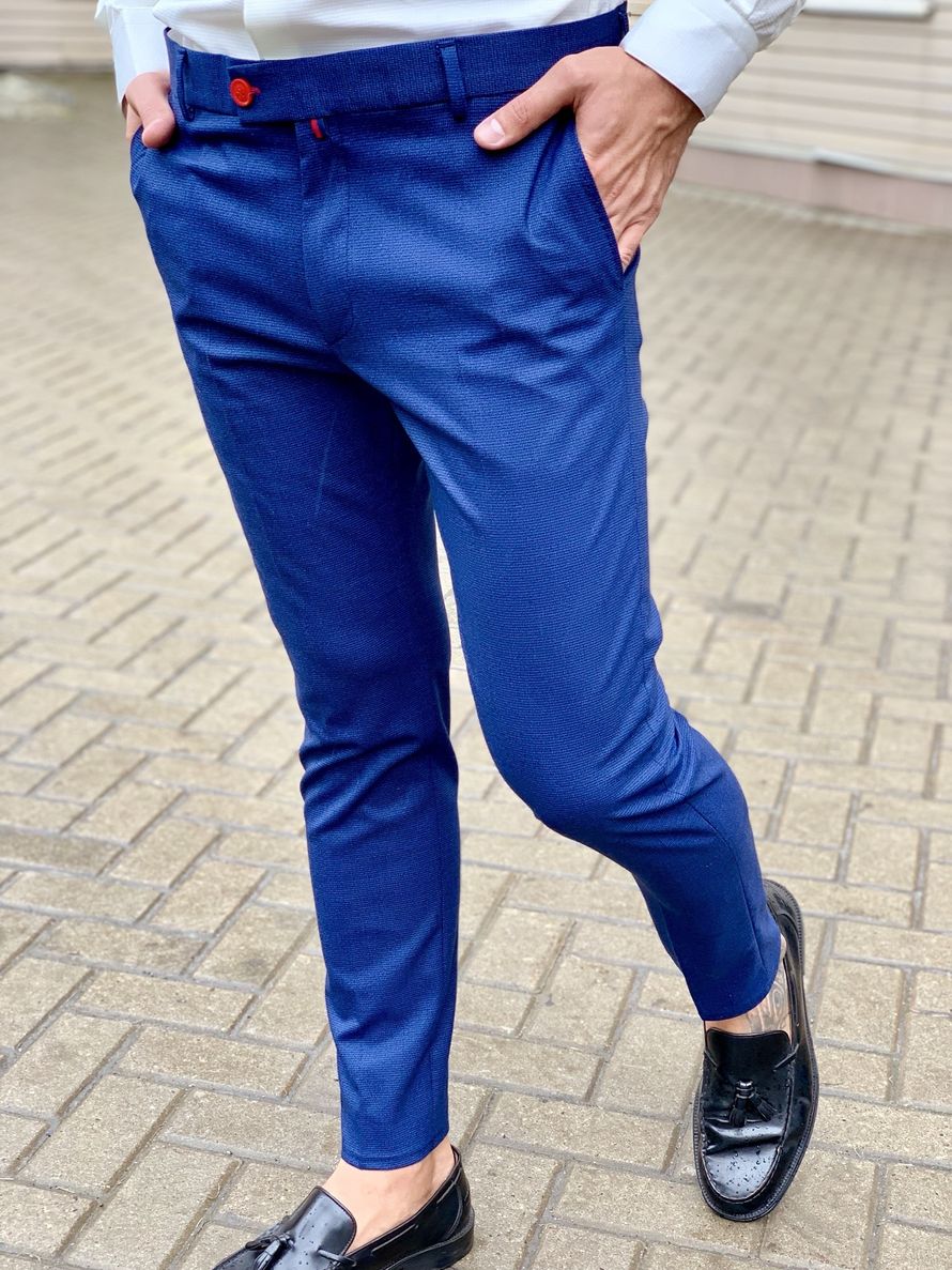 Ярко синие брюки мужские