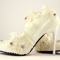 Свадебные туфли авторской работы - модель "Золушка"