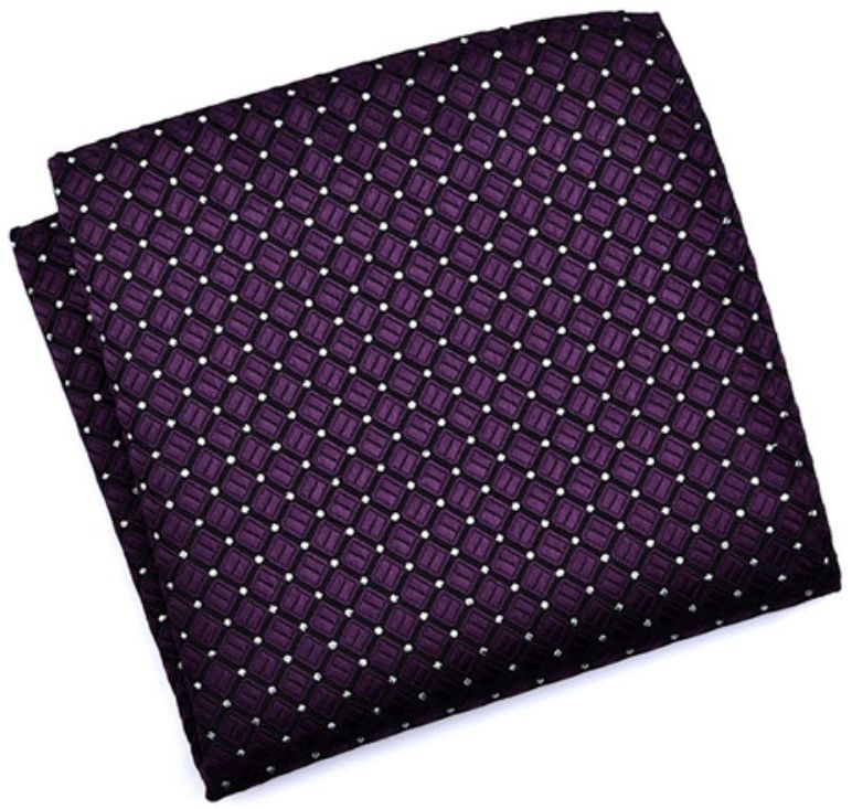 Нагрудный платок фиолетовый с ромбовидным рисунком