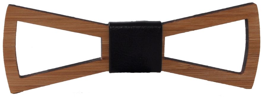 Деревянная галстук-бабочка вытянутая полая