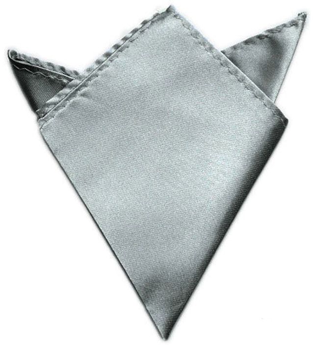 Нагрудный платок атласный стальной серый