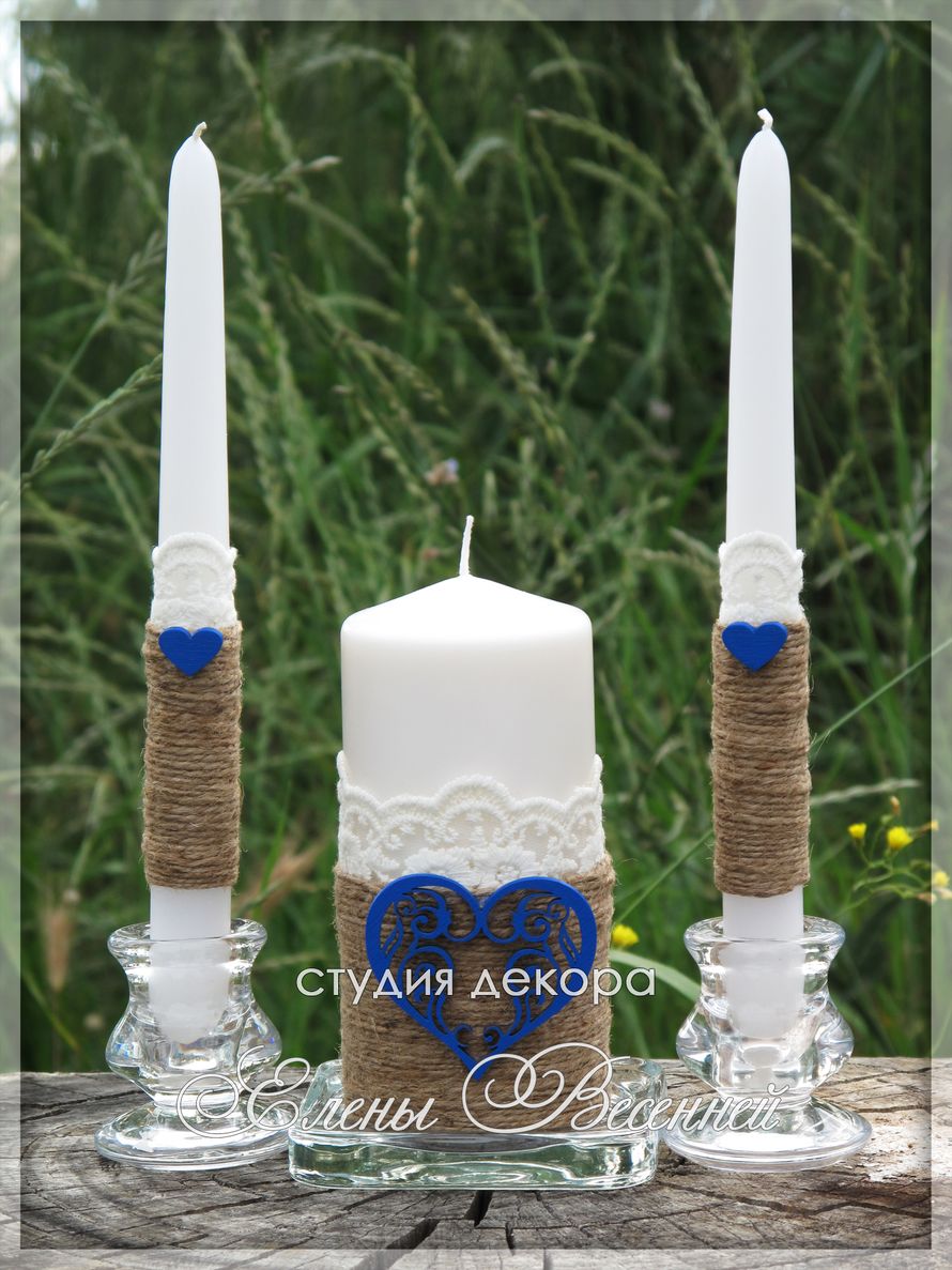 Свадебные свечи в стиле "Рустик"