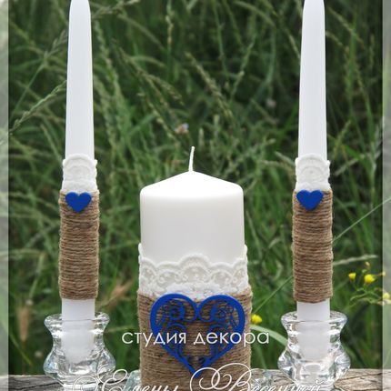 Свадебные свечи в стиле "Рустик"