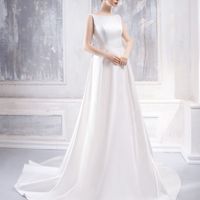 Атласное свадебное платье А-силуэта.  (S1609)