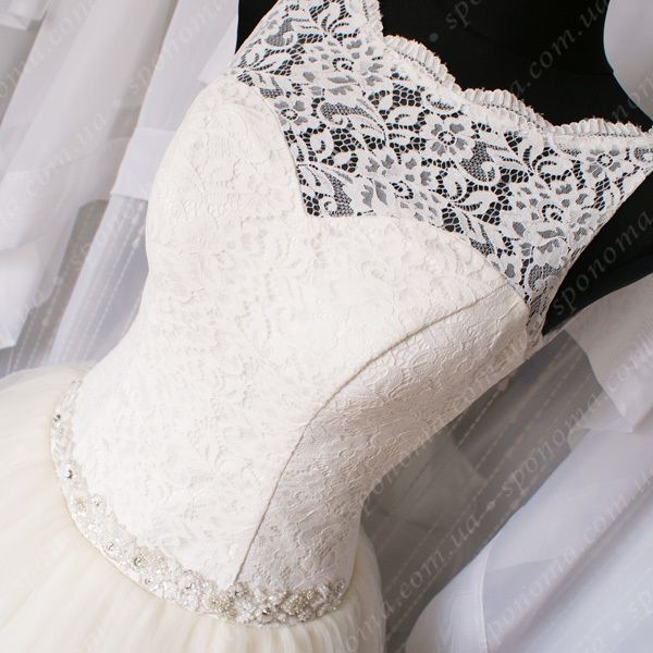 Платье с фатиновой юбкой "Виола-айвори" - распродажа 