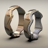Необычные обручальные кольца с бриллиантами. На заказ