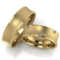 Широкие обручальные кольца с бриллиантами. На заказ