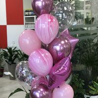 Розовый - оформление шарами 