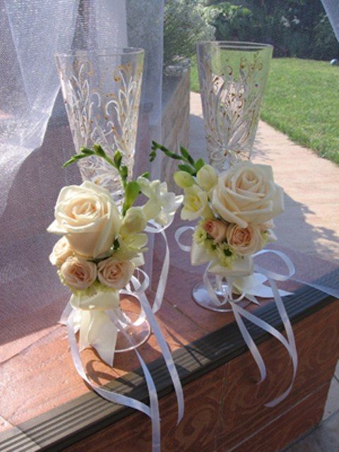 Фото 2587539 в коллекции свадебные бокалы - Цветочный магазинчик - услуги оформления