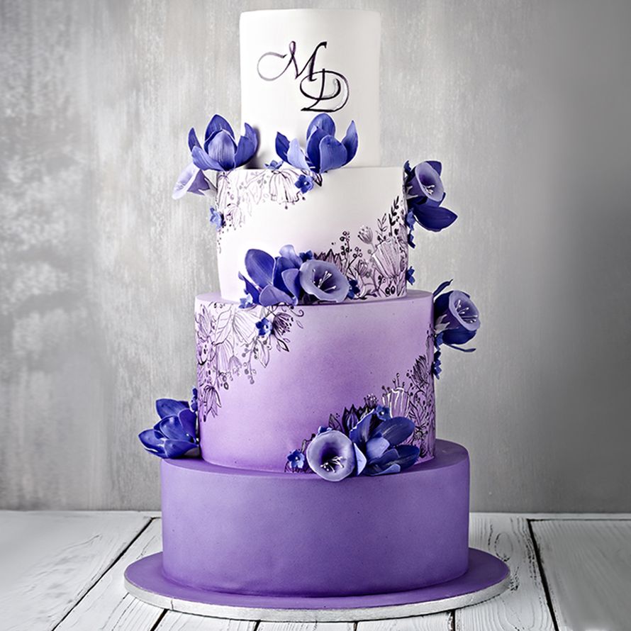 Свадебный Торт В Фиолетовых Тонах