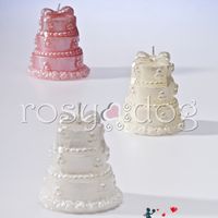 Свечи свадебный торт (белый, кремовый, розовый)