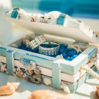 Шкатулка с кольцами для морской свадьбы
