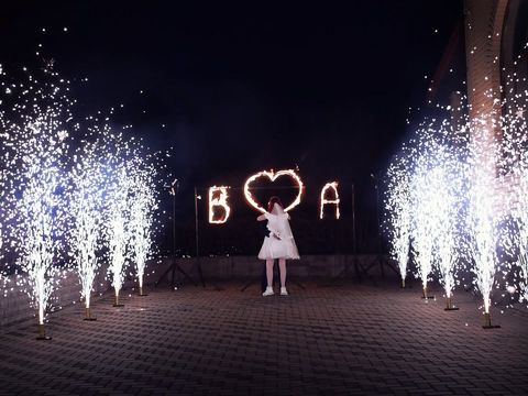 Горящее сердце и вертушки фонтанов на свадьбу в Ростове | GOF show