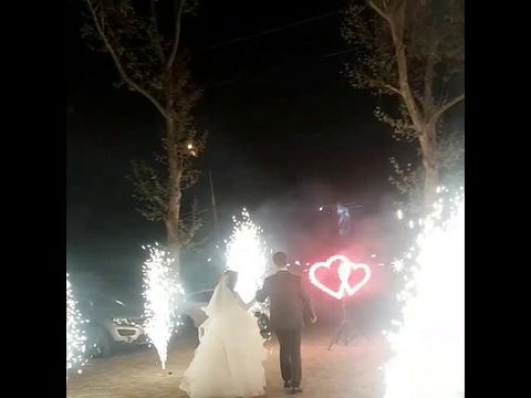 Огненно-пиротехническое шоу на свадьбу аллея и сердце