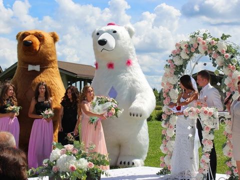 Шоу медведи на свадьбу. Dancing bears wedding show