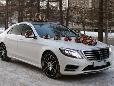 Свадебные автомобили в Челябинске. Свадебные кортежи. New Mercedes Benz S class long. Kortezh74.ru